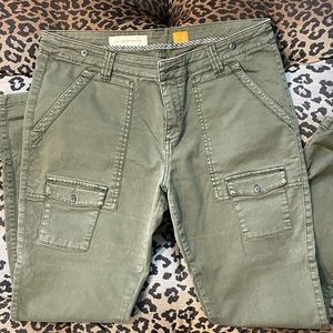 Anthropologie Pilcro green cargo skinny pant